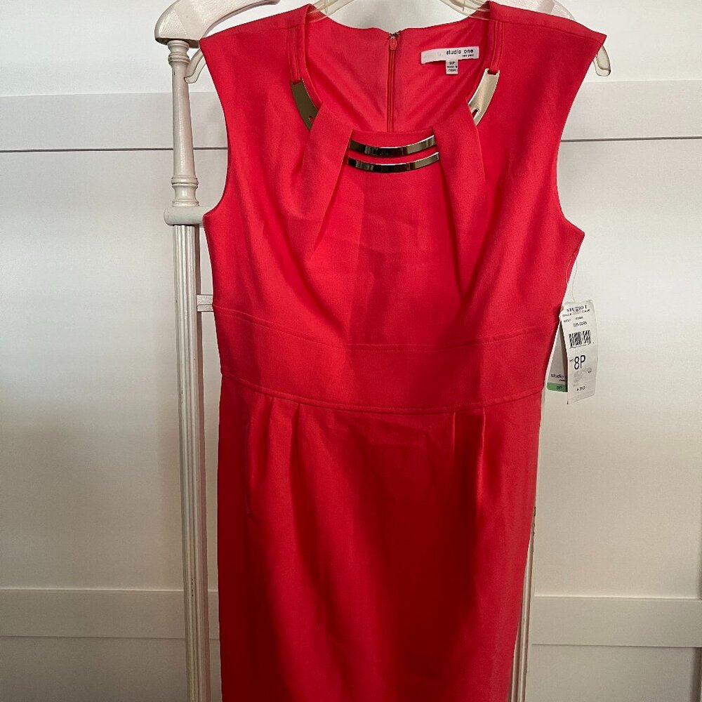 BNWT STUDIO ONE embellished chocker red orange (8P) garment